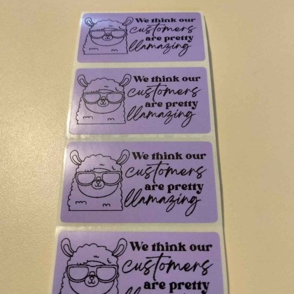 💙100 Llamazing Customers- Shipping Label Thermal Packaging Stickers 2.25"x1.25 - Picture 1 of 8